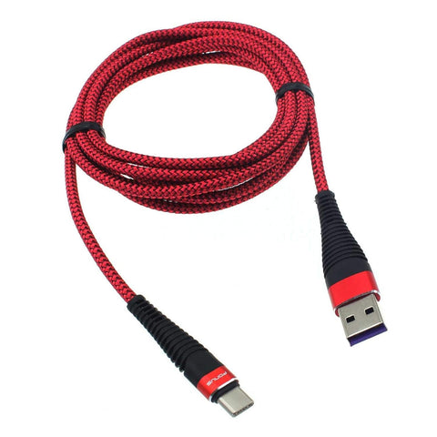 10ft Long USB-C Cable Fast Charger Cord for REVVL 6 5G, 6 Pro 5G, 4, V, V Plus Phones - Type-C Power Wire Red Braided Compatible with T-Mobile REVVL 6, Pro, 5G, 4, V, Plus