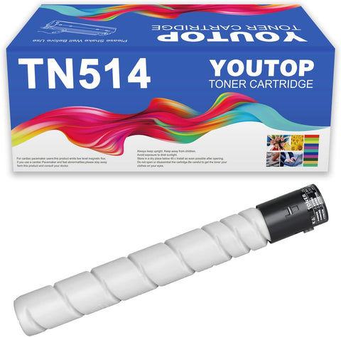 YOUTOP 1PK TN516 TN514 TN512 TN326 TN324 Black Toner Cartridge Compatible for Konica Minolta bizhub C458 C558 C658 308 308e 368 368e 458e 558e 658e