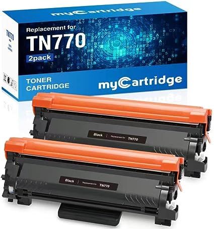 MYCARTRIDGE TN770 Compatible Toner Cartridge for Brother TN770 TN-770 TN730 TN760 Super Black High Yield Toner use for HL-L2370DWXL HL-2370DW MFC-L2750DW MFC-L2750DWXL Printer (2 Black)