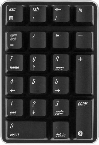 Qisan Mechanical Numeric Keypad Wireless Bluetooth Keypad Cherry MX Blue Switch 21 Keys Mini Numpad Portable Keypad Extended Layout Magicforce for for Financial Cashier Securities-Black