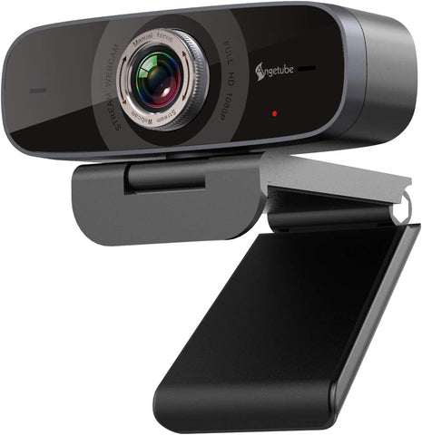 Angetube 1080P Webcam with Microphone, Streaming HD Web Camera 100° Wide-Angle View Web Cam Compatible with Windows Android iOS Linux for Skype Facebook Xbox one for Desktop Computer PC Mac