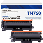 TN760 TN-760 TN730 Toner Cartridge: 2 Pack High Yield Black Compatible for Brother TN 760 TN-730 Toner Cartridge for MFC-L2710DW HL-L2395DW DCP-L2550DW HL-L2350DW MFC-L2750DW HL-L2395DW Printer