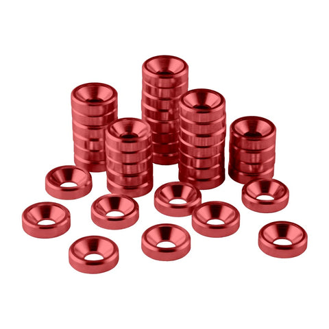 CableMod Anodized Aluminum Washers (Red, M3.5, Pack of 40)