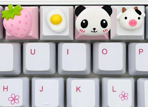 FKZ Cute Keycap 1 pc,Custom 3D Keycap,ESC Key OEM R4 Profile Keycap for Mechanical Keyboard,Cute Pink Animal Keycap (4 Pack)