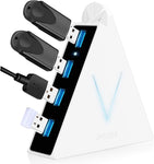 JoyReken FlyingVHUB, 4-Port USB 3.0 Hub with 2 ft Extended Cable, Extra USB Ports for Devices Such as Xbox One PS4 PS5 Mac PC Laptop Desktop