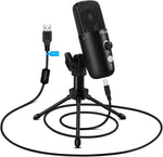 FDUCE USB Plug&Play Computer Microphone, Professional Studio PC Mic with Tripod for Gaming, Streaming, Podcast, Chatting, YouTube on Mac & Windows(Black)