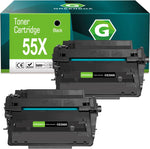 GREENBOX Compatible Toner Cartridge Replacement for HP 55A 55X CE255A CE255X for Laserjet P3015 P3015dn P3015x HP Laserjet Pro 500 MFP M521dn M521dw M521 M525 Printer (2-Pack Black), 2 Black