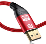 sweguard Displayport Cable 10ft [4K@60Hz,2K@165Hz 144Hz], DP 1.2 Cable High Speed Gold-Plated Nylon Braided DP Cord Support 1440p,1080P,Free-Sync G-Sync for Gaming Monitor 3090 Graphics PC-Red