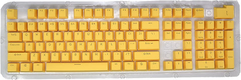 108 PBT Keycap Set, Multi Color Optional Doubleshot Backlit Mechanical Keyboard Replacement Keycaps with Key Puller(Yellow)