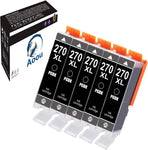 270 Ink Cartridges, Aoou 5 Pack Compatible PGI-270XL PGI-270 XL PGI270XL PGI 270 XL Ink Cartridge for Canon PIXMA MG6821 TS6020 MG6820 MG5720 MG5721 MG5722 TS5020 TS8020 TS9020 MG7720 Printe (5 Large