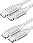 Petute USB C to USB C Cable, 2 Pack 100W 5A Fast Charging 3.3+6.6ft Nylon Braided Usbc to Usbc 2.0 Compatible for MacBook/Pro, iPad/Air/Pro/20/Mini, Samsung S21/20/ Tab A7 Lite, Google Pixel 6, etc