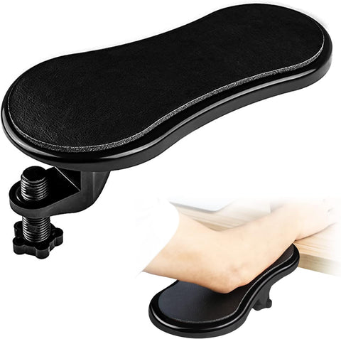 Arm Rest for Desk, Black Desk Extender Ergonomic Arm Support, Adjustable Rotating Computer Arm Support Pad for Table, Office, Chair, Desk (Black)