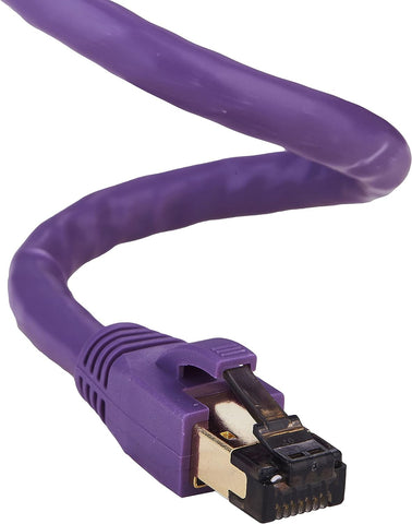 Cables Direct Online Cat8 Purple 75FT SFTP Ethernet Patch Cable 26AWG Copper Fluke Certified Wire