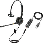 USB Headset/3.5mm Cell Phone Headset with Mic Noise Cancelling, Computer Headphone PC Headset with Voice Recognition Microphone for UC Softphones Teams Business Skype Zoom Dragon Online Education etc