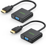 UVOOI HDMI to VGA, HDMI to VGA Adapter 2-Pack Male HDMI to Female VGA Converter Monitor Display Cord 1080P@60Hz for Desktop, Laptop, PC, Projector, HDTV (Not-Bidirectional)