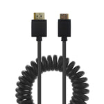 LOKEKE 4K Coiled Mini HDMI to HDMI 2.0 Cable Cord, Standard HDMI Male to Mini HDMI Male Cable Adapter 4K*2K@60Hz Ethernet 3D Audio Return Compatible with Camera/Camcorder/Latop/Tablet(1.2M/3.94ft)