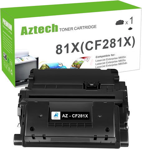 Aztech Compatible Toner Cartridge Replacement for HP 81X CF281X 81A CF281A Enterprise MFP M605 Toner M605n M605dn M605x M606 M606n M630 M630h M630dn M630z M632 Printer (Black, 1-Pack)