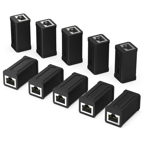 RJ45 Inline Coupler, BENFEI 10 Pack Cat7 Cat6 Cat5e Ethernet Coupler Female to Female