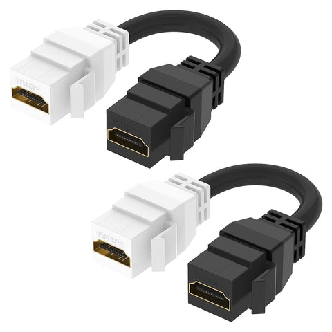 LEENUE HDMI Keystone Jack Pigtail Cable, HDMI Female to Female Pigtail Extension Cable 4k Coupler (2-Pack)-6 Inches