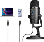 BOYA USB Condenser Microphone, BY-PM500 USB Studio Microphone for Windows, Mac & PC, with Detachable Stand for Vocals, YouTube Streaming, Gaming, Conference Call, ASMR, Podcast Video Recording