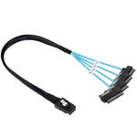 Twozoh Internal Mini SAS 36 Pin SFF-8087 Host to 4 SFF-8482 Target SAS Hard Disk and SATA Power Cable 0.5M/1.6FT