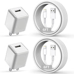 iPhone Charger, Long 6FT Apple iPhone Charger 2Pack[Apple MFi Certified] 6feet Lightning Cable Quick Fast Charging Data Sync Cord USB Wall Charger Block Adapter for iPhone 13/12/11/XS/XR/X/8/7/SE/iPad