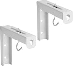 Mount-It! Projector Screen Wall Mount L-Brackets - Wall Hanging Bracket For Home Projector and Movie Screens, 6 inch Adjustable Mounting Hooks for Projection Screen, 1 Pair, White, 66 Lb Capacity Each