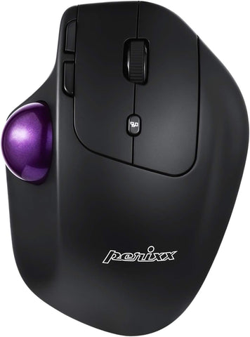 Perixx PERIMICE-720, Wireless Ergonomic Trackball Mouse with Adjustable Angle, Black (11449)