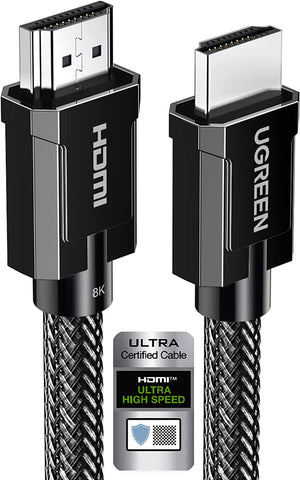 UGREEN 8K HDMI 2.1 Certified Cable, Ultra High Speed 4K 120Hz 48Gbps 16ft HDMI Cord with Nylon Braided, Support Dynamic HDR eARC Dolby Atmos, Compatible for PS5 Xbox Series X Nintendo Switch Roku TV