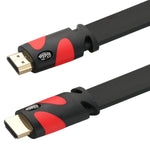 Postta Flat HDMI Cable(25 Feet) Flat HDMI 2.0 Cord Support 4K, 3D, 2160p, 1080p, Ethernet and Audio Return-Black-Red