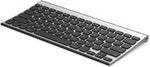 Doukible waherfo Bluetooth Keyboard for Mac, Slim Compact Wireless Keyboard Rechargeable for MacBook Pro/Air, iOS, iMac, iMac Pro/Mini - Black Silver