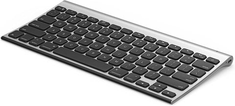 Doukible waherfo Bluetooth Keyboard for Mac, Slim Compact Wireless Keyboard Rechargeable for MacBook Pro/Air, iOS, iMac, iMac Pro/Mini - Black Silver