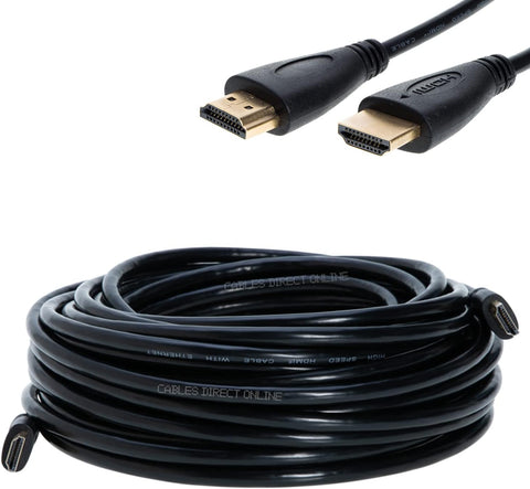 50FT High Speed 4K HDMI Cable with Audio & Ethernet Return Channel, 2160p, 1440p, Compatible with Apple TV, DVD, PS5, Xbox, Bluray (50FT, Black)