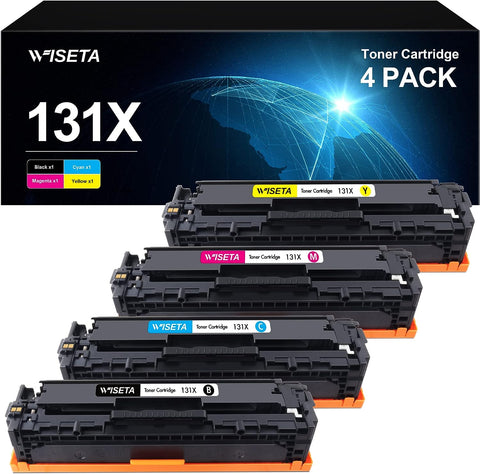 131X 131A Toner M251nw Toner Compatible Cartridge Replacement for HP 131X CF210X 131A Toner Cartridge 4 Pack Compatible with HP Pro 200 Color M251nw M251n, Pro 200 Color MFP M276nw M276n Printer