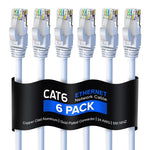 Maximm Cat 6 Ethernet Cable 1 Ft, (6-Pack) Cat6 Cable, LAN Cable, Internet Cable and Network Cable - UTP (White)