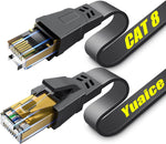 Yuaice Cat 8 Ethernet Cable, 25FT Heavy Duty High Speed Flat Internet Network Cable, Professional LAN Cable, 26AWG, 2000Mhz 40Gbps with Gold Plated RJ45 Connector, Shielded in Wall, Indoor&Outdoor