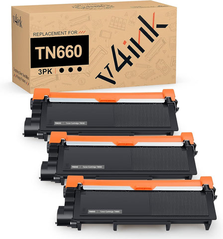 v4ink 3PK Compatible Tray_Toners_Cartridges_Printer for Brother TN660 TN630 Toner Ink for Brother MFC-L2700DW HL-L2300D HL-L2320D HL-L2340DW HL-L2380DW DCP L2540DW L2520DW MFC L2740DW L2720DW Printer