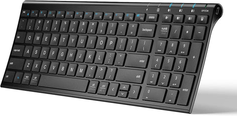 iClever BK10 Bluetooth Keyboard, Keyboard USB-C Rechargeable Bluetooth 5.1 with Number Pad Ergonomic Design Full Size Stable Connection Keyboard for iPad, iPhone, Mac, iOS, Android, Windows