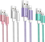 iPhone Charger,4Pack 6ft Lightning Cable [Apple MFi Certified] Fast Charging High Speed Data Sync Compatible with iPhone 13 Pro/12/12 Mini/12 Pro Max/11 Pro Max/XS Max/XS/XR/X/8/7/6S/6/SE/5/AirPods