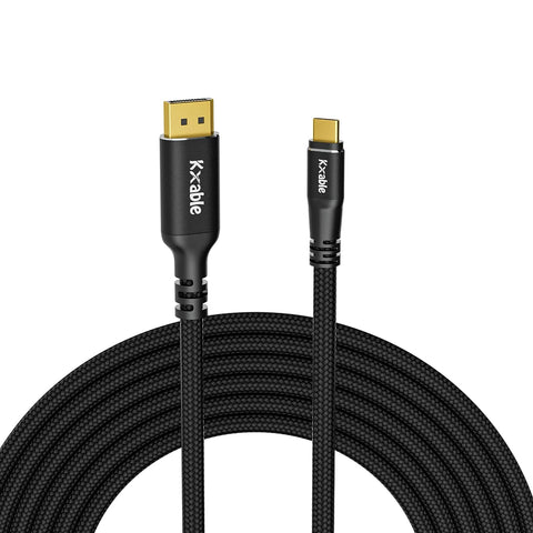 USB C to DisplayPort 1.4 Cable 4 FT, 8K@60Hz, 4K@120Hz, Thunderbolt 4/3 Type C to DP Cord, Nylon Braided Cable, (32.4 Gbps, Thunderbolt 4/3 Compatible) for MacBook Pro/Air, iPad Pro, XPS and More