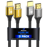 Maximm 8k Hdmi Cable 2ft,HDMI 2.1 Cable, Hdmi Cord Short Hdmi Cable 2 ft, Ultra High Speed Hdmi Cable, 8k @60 HZ (2 Ft, 2 Pack)