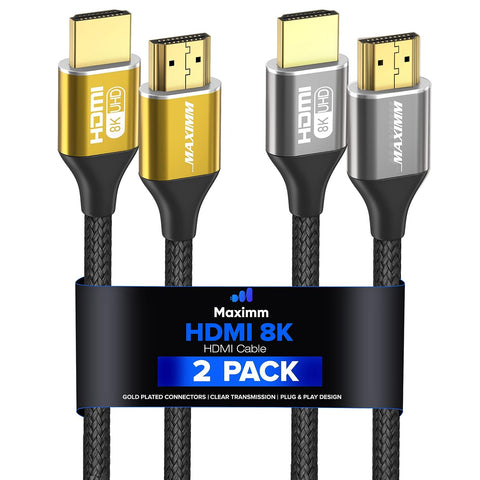 Maximm 8k Hdmi Cable 1ft,HDMI 2.1 Cable, Hdmi Cord Short Hdmi Cable 1 ft, Ultra High Speed Hdmi Cable, 8k @60 HZ (1 Ft, 2 Pack)