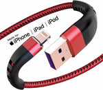 Essri Apple MFI Certified 3 Pack iPhone Charger 3ft, Long Lightning Cable Strong Nylon Braided Charging Cable 3 Foot, Fast iPhone USB Cord for Apple iPhone11/ X/XS/XR/8/7/6/5S/SE/iPad Mini Air?Red?