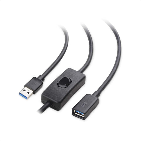 Cable Matters USB 3.0 Extension Cable with On Off Switch 6 ft, Support Data and Power (USB 3.0 On Off Switch/USB On Off Switch)