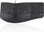 Perixx PERIBOARD-330B, Wired Ergonomic Keyboard with Adjustable Wrist Rest, Illuminated Keys, and Membrane Low Profile Keys, 2 Extra USB Ports, US English Layout