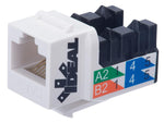 IDEAL Industries, Inc. 89-751WH CAT5e Keystone Modular Jacks, White, 10 Modular Jack Connectors for CAT5e 22-24 AWG Conductors