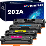 202A 202X Toner Cartridge 4 Pack Compatible Replacement for HP 202A CF500A 202X CF500X Color Laserjet Pro MFP M281fdw M281cdw M254dw M254nw M281fdn Printer Ink (Black Cyan Magenta Yellow)