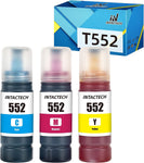 Intactech T552 Refill Ink Bottle Replacement for Epson 552 T552620 High Capacity Bottle Ink Use with EcoTank Photo ET-8550 ET-8500 Printer (Cyan, Magenta, Yellow, Color Combo Pack)