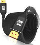 KELink 8K HDMI 2.1 Cable 25FT, 48Gbps Ultra High Speed Black Braided HDMI Cord - Get 4k @ 120Hz On PS5 - Supports 8k @ 60Hz, HDR, eArc, Dolby Vision, & More