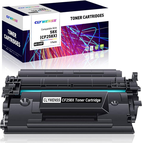 CLYWENSS [NO CHIP Compatible 58X Toner Replacement for HP CF258X 58X Toner Cartridge to use with HP Laserjet Pro M428fdw M404dn M404n M428dw Printer (Black, 1 Pack)